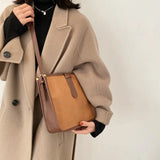 Women Patchwork Large Capacity Zipper Crossbody Bag Retro