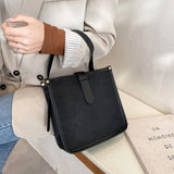 Women Patchwork Large Capacity Zipper Crossbody Bag Retro