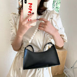 Shoulder Bags Women Pearls Underarm Bag PU Korean-style Sweet Ladies Handbags
