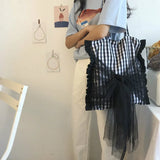 Plaid Canvas Vintage Shoulder Bag Large Capacity Tote