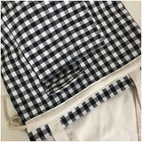 Plaid Canvas Shoulder Bag for Women Eco-friendly Lunch Bag