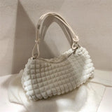 Plaid Shoulder Bag Women Soft Casual Cotton Underarm Handbag