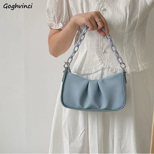Soft PU Leather Shoulder Bag Crossbody Chains Handbag