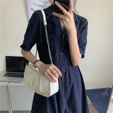 Soft PU Leather Shoulder Bag Crossbody Chains Handbag