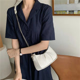 Soft PU Leather Shoulder Bag Crossbody Chains Handbag