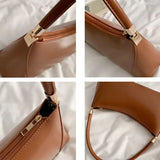 Women Retro PU Leather Handbags French Style Texture