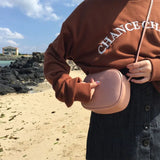 Round PU Leather Shoulder Bag Mini Cross-body Solid Color