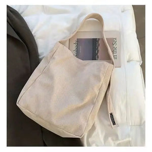 Corduroy Shoulder Bag Large Capacity Retro Style High Firm