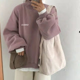 Corduroy Shoulder Bag Large Capacity Retro Style High Firm