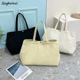Canvas Shoulder Bag Women All-match Tote Large Capacity Handbag