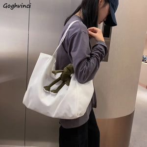 Canvas Shoulder Bags for Women Large-capacity Casual Totes
