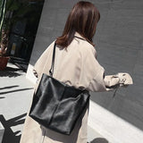 Shoulder Bags Women Soft PU Leather Casual Totes Big Capacity Cross-body