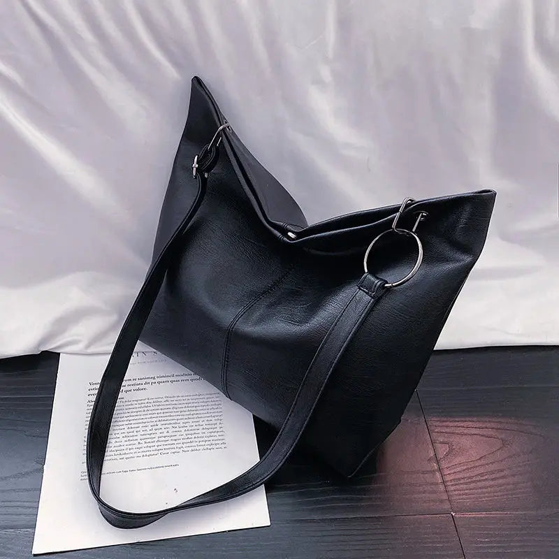 Shoulder Bags Women Soft PU Leather Casual Totes Big Capacity Cross-body