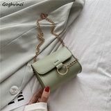 Shoulder Bags Women Solid Chain PU Mini Bag All-match Summer French Crossbody Fe