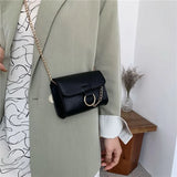Shoulder Bags Women Solid Chain PU Mini Bag All-match Summer French Crossbody Fe