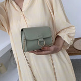 Shoulder Bags Women Solid Chain PU Mini Bag All-match Summer French Crossbody Fe