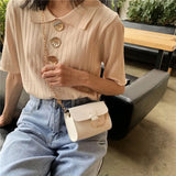 Shoulder Bags Women Solid Chain PU Mini Bag All-match Summer French Crossbody Fe