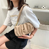 Solid PU Leather Shoulder Bag for Women