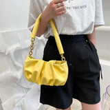Solid PU Leather Shoulder Bag for Women