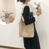 Solid Large Capacity Shoulder Bag for Women