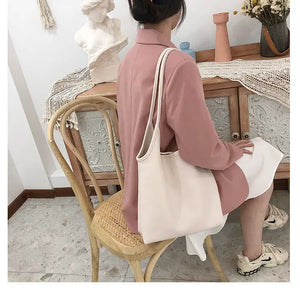 Solid Large Capacity Shoulder Bag for Women