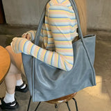 Shoulder Bags Women Solid PU Leather Casual Totes Ladies Large Capacity