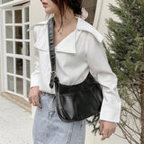 Vintage Texture PU Leather Shoulder Bag Large Capacity Crossbody