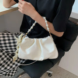 Pleated Sweet Ladies Shoulder Bag PU Leather