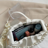 Pleated Sweet Ladies Shoulder Bag PU Leather