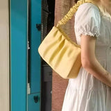 Women's Pleated Zipper Shoulder Bag