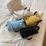 Shoulder Bags Women Solid Underarm Ladies PU Leather Vintage Handbag