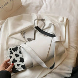 Shoulder Bags Women Solid Underarm Ladies PU Leather Vintage Handbag