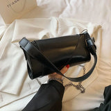 Shoulder Bags Women Solid Underarm Ladies PU Leather Vintage Handbag