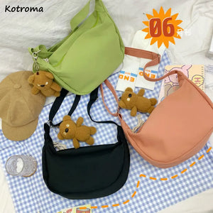 Shoulder Bags Women Solid Crossbody Bag Student Nylon Casual