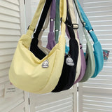 Solid Harajuku Shoulder Bag Large Capacity Crossbody Purse
