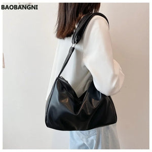 Women's PU Leather Shoulder Bag Large Capacity Satchel
