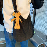 Large Capacity Shoulder Bag Vintage Style Crossbody Bag