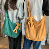 Large Capacity Shoulder Bag Vintage Style Crossbody Bag
