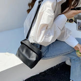 Solid Little Handbags Stylish Top-handle Cross-body Zipper Flaps