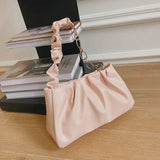 Solid PU Shoulder Bag for Women Chain Tote Small S
