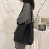Women's Shoulder Bag Solid PU Leather Soft Big Capacity Style Ulzzang Casual Tot