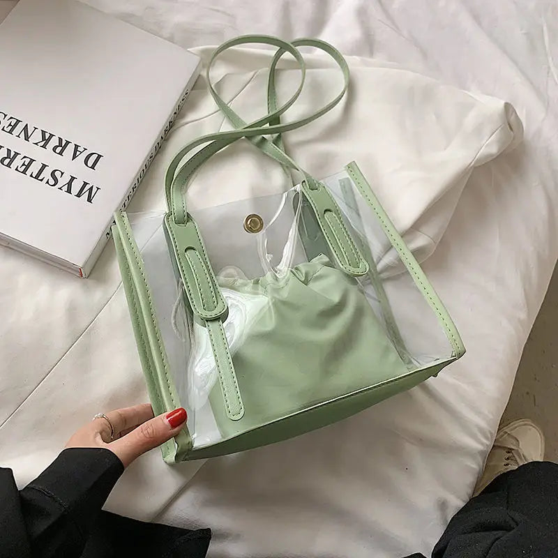 Transparent PVC Large Capacity Handbags Women Totes Summer Shoulder Bag