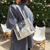 Transparent PVC Large Capacity Handbags Women Totes Summer Shoulder Bag