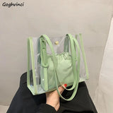 Transparent PVC Large Capacity Handbags Women Totes Summer Shoulder Bag