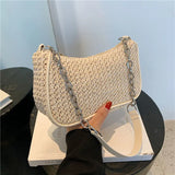 Women Straw Shoulder Bag Summer Beach Travel Handbag