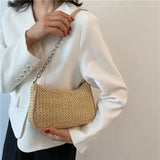 Women Straw Shoulder Bag Summer Beach Travel Handbag