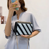 Shoulder Bags Women Striped PU Leather Crossbody All-match Underarm Ladies Porta