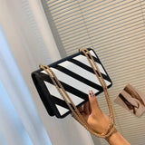 Shoulder Bags Women Striped PU Leather Crossbody All-match Underarm Ladies Porta
