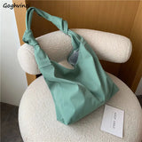 Waterproof Shoulder Bag Women Tie Oxford Pouch Large Capacity Handbag