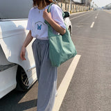 Waterproof Shoulder Bag Women Tie Oxford Pouch Large Capacity Handbag